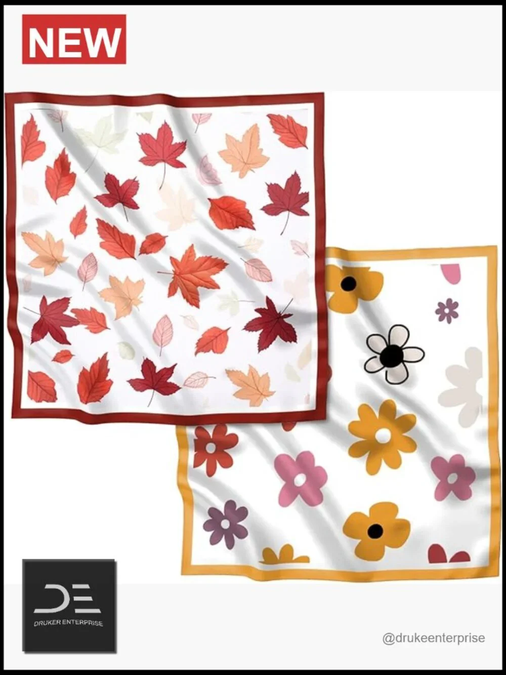 2PCS Satin Scarf Silk Feeling Hair Wrap Lightweight Square 27.5 Inches